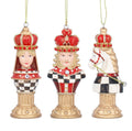 Black white resin checker chess piece