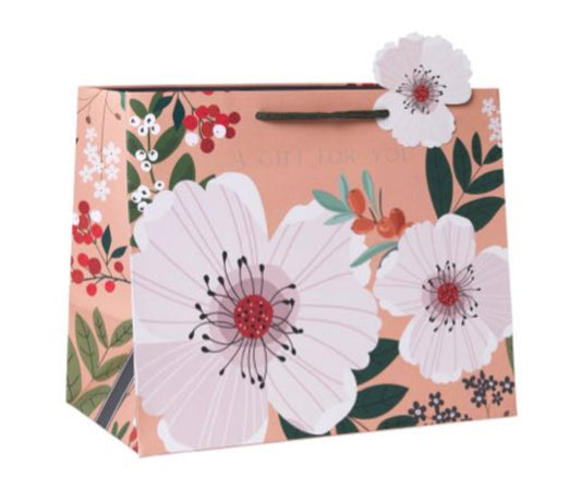 Gift Bag Tote White Rose