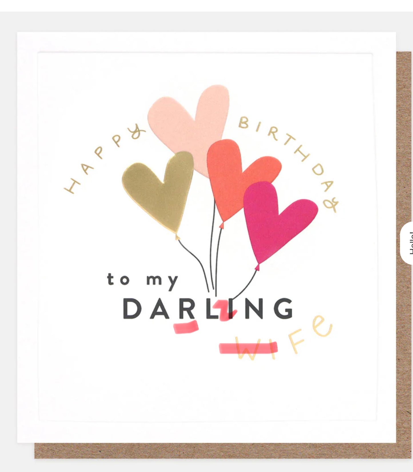 Happy Birthday To My Darling Wife Heart Balloons