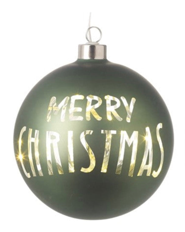 Large Glass Merry Christmas Bauble