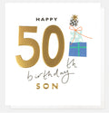Happy 50th Birthday Son Stack of Presents