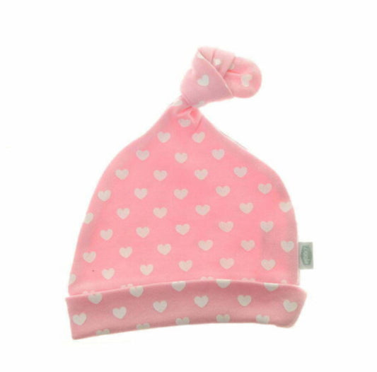 Pink and white Hearts Baby Hat