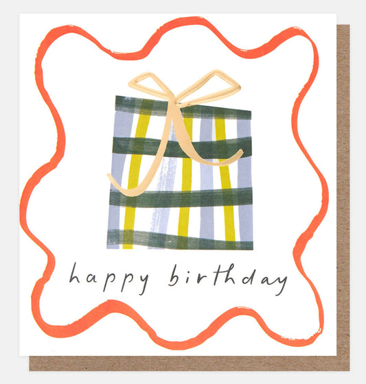 Happy Birthday Checked Present