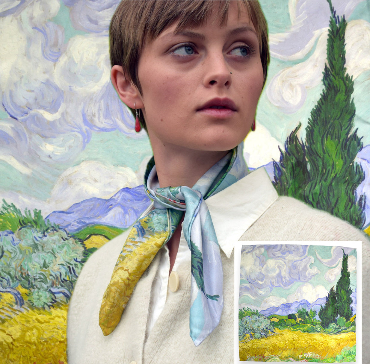 Van Gogh 100% Mulberry SIlk Scarf
