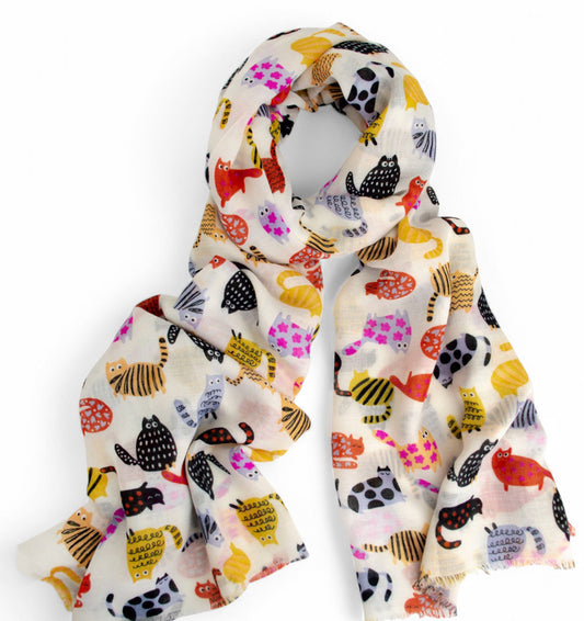 Funky Cats Lightweight Scarf