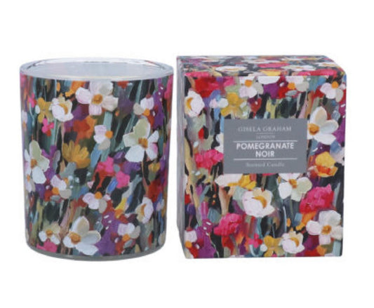 Abstract Flowers Scented Boxed Candle Pot