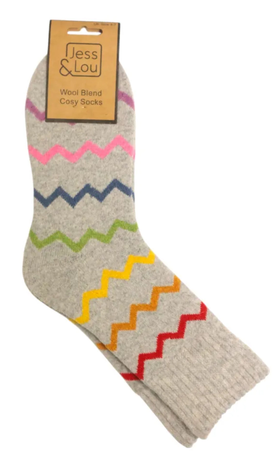 Grey Zig Zag Cosy Sock