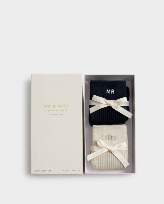 MR & MRS SOCKS GIFT SET | Off White