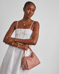 NOVA WOVEN TEXTURE TOP HANDLE BAG | Pink Clay | 17.5cm x 24cm x 12cm