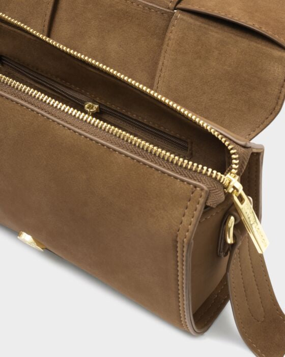 TAYA CROSSBODY BAG | Caramel Suedette