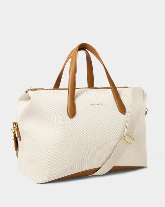 MILAN CABIN BAG | Canvas / Cognac and Ivory