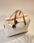 MILAN CABIN BAG | Canvas / Cognac and Ivory