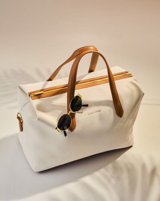 MILAN CABIN BAG | Canvas / Cognac and Ivory