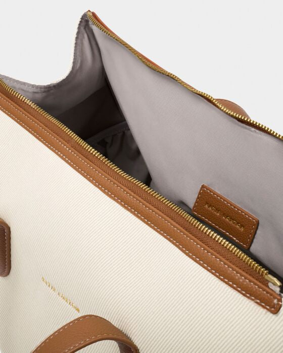 MILAN CABIN BAG | Canvas / Cognac and Ivory