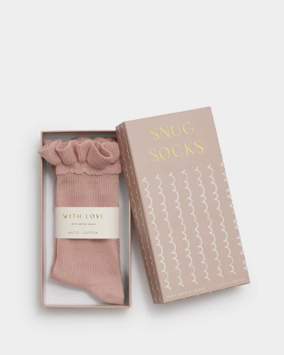 GIFT BOXED RUFFLE SOCKS | Pink | One
