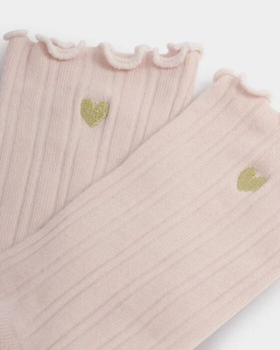 GIFT BOXED FRILL SOCKS | HEART | Blush