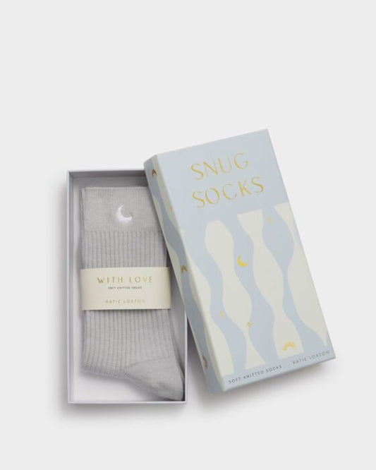GIFT BOXED SOCKS | MOON | Powder Blue