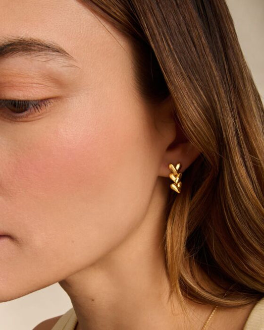 HEART LINK EARRINGS | Gold Coated |