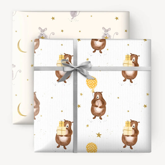 FLAT SHEET WRAPPING PAPER BEAR AND BEAU SALE