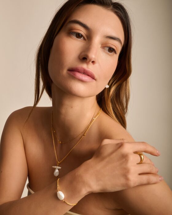SOL PEARL BRACELET | Gold Coated | 18cm + 3cm extender