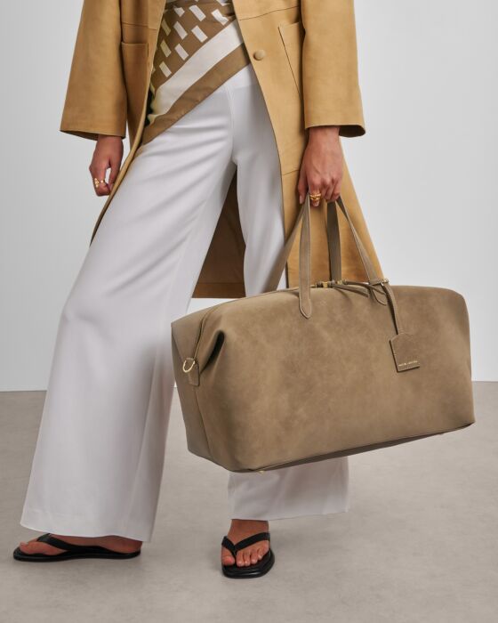 SOHO WEEKEND BAG | Taupe Suedette