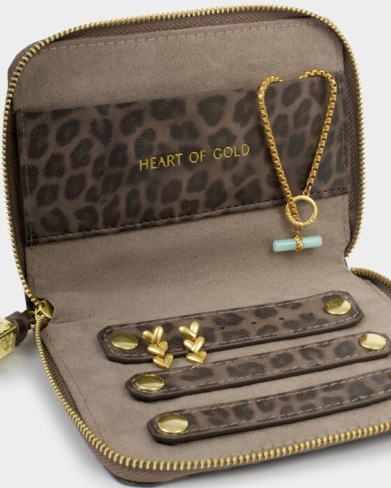SLIM JEWELLERY CASE | HEART OF GOLD |LEOPARD