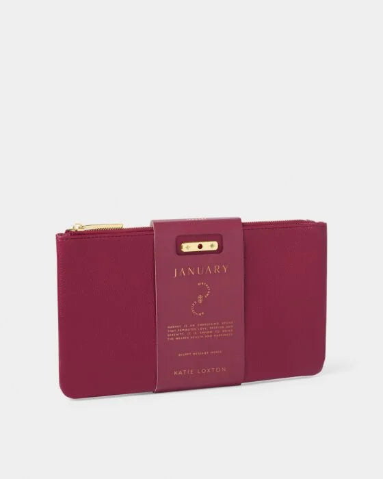 BIRTHSTONE POUCH | JANUARY | Deep Red
