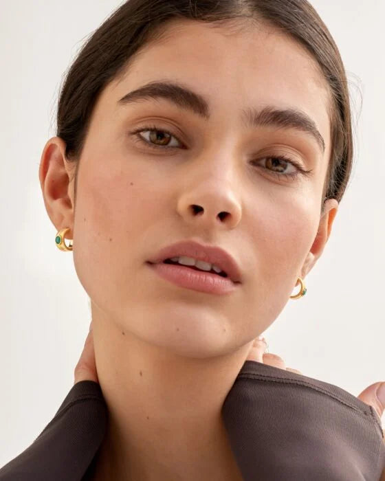 Gold Waterproof Earrings December Birthstone