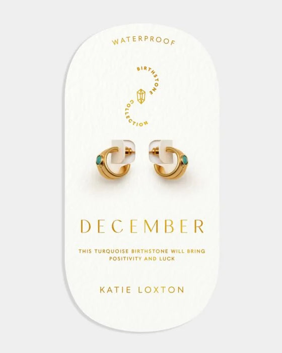 Gold Waterproof Earrings December Birthstone