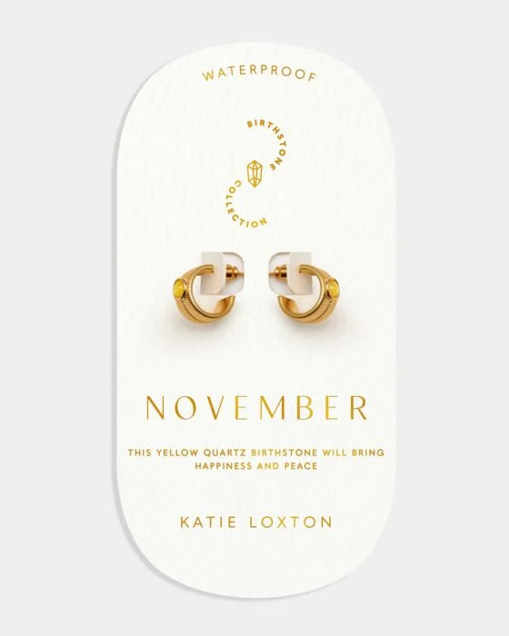 Gold Waterproof Earrings November Birthstone