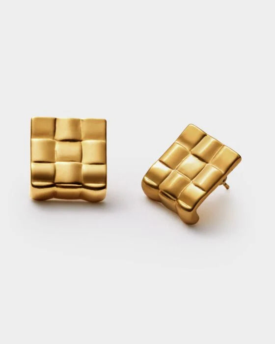 Taya Gold Weave Waterproof Earrings