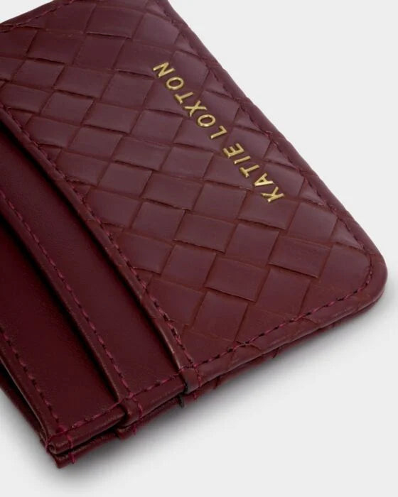 NOVA WOVEN TEXTURED CARDHOLDER CHERRY