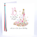 RIBBON AND ROSES LARGE - Age 18 sparkling Daughter Birthday