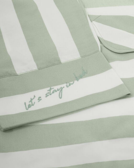 GIFT BOXED PYJAMA SET | Green Mist / Off White large