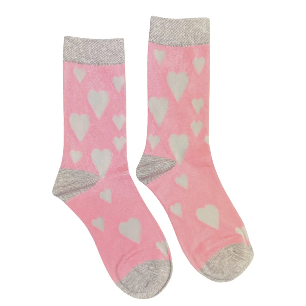 Pink Heart Bamboo Sock
