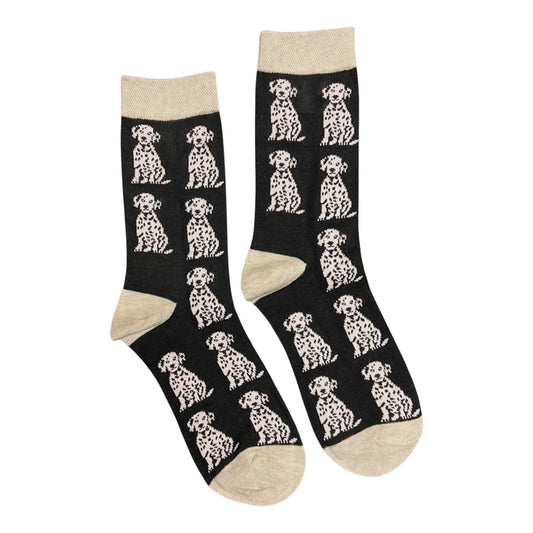 Black Dalmation Bamboo Sock