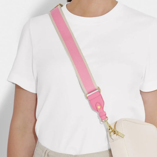 CANVAS STRIPE BAG STRAP CLOUD PINK