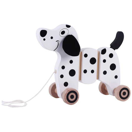Pull Along Black & White Dog