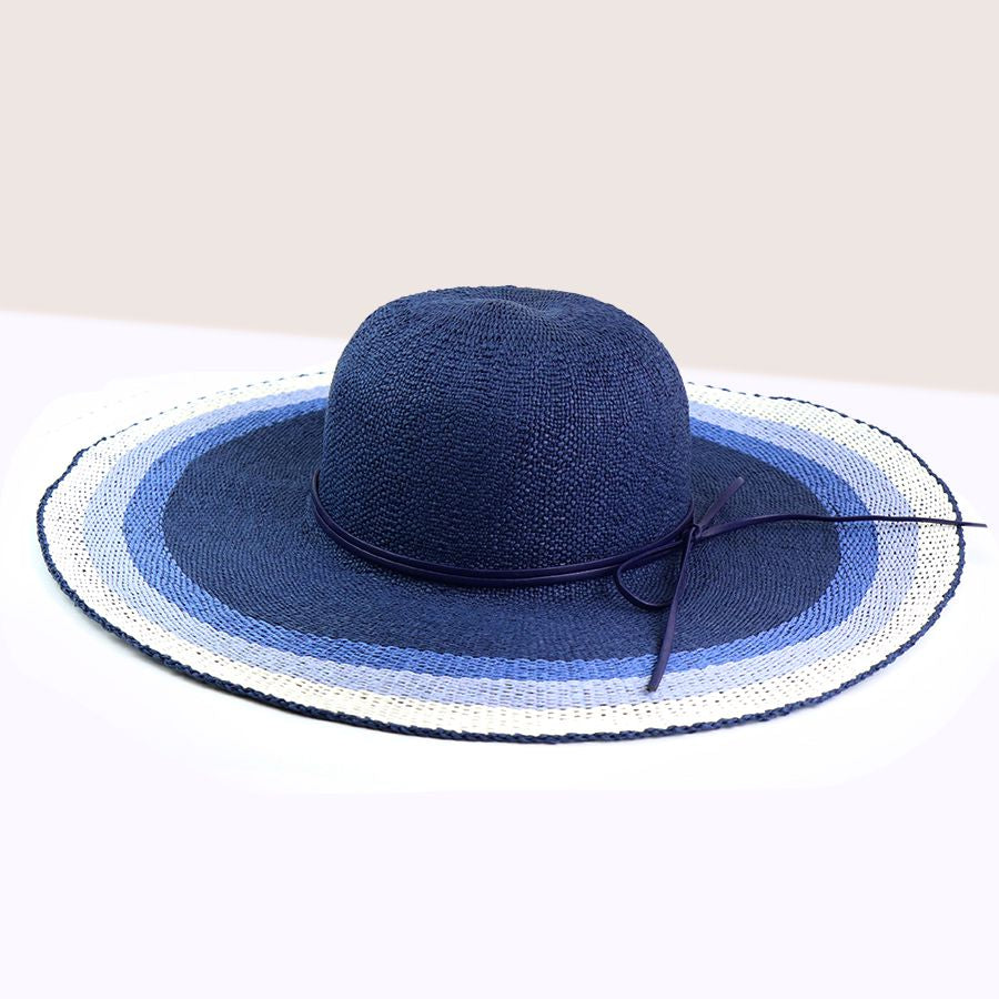 NAVY WIDE BRIM SUN HAT