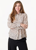 Ivory Smudge Spot Button Through Collar Shirt