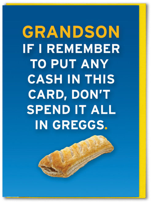 Amazing Greggs birthday - Grandson