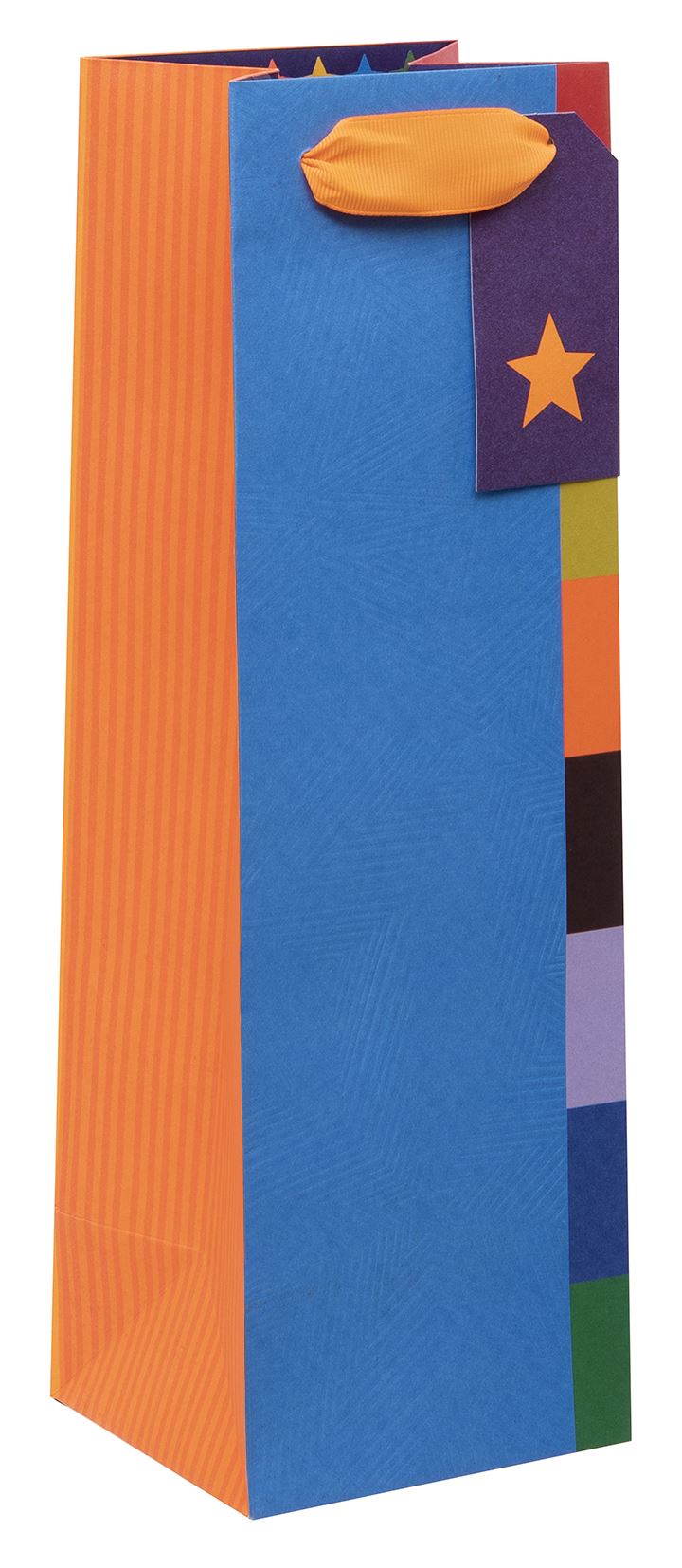 GIFT BAG BOTTLE COLOUR HUB PINK BLUE