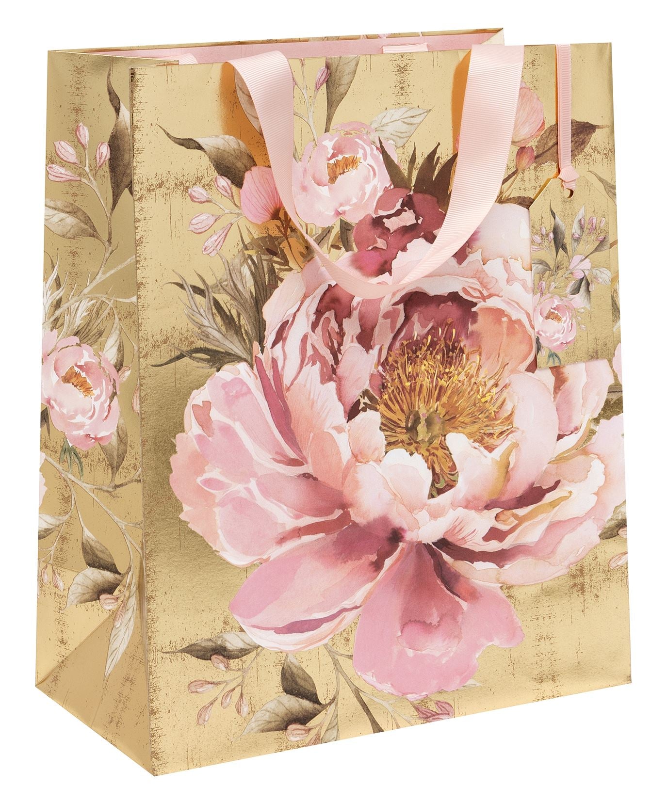 GIFT BAG LARGE PEONY GILDED