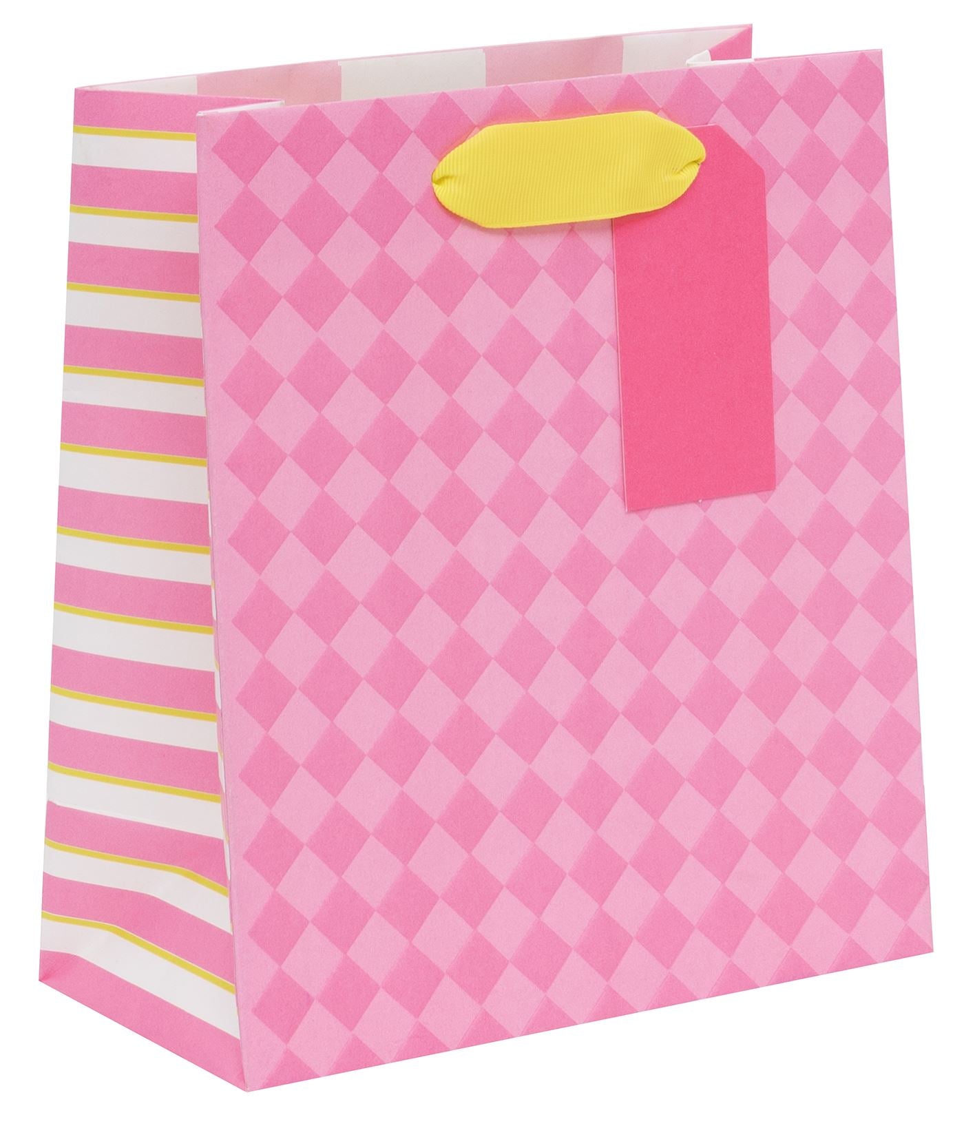 GIFT BAG MEDIUM DIAMOND BLUE PINK