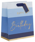 GIFT BAG LARGE BLUE BIRTHDAY STRIPE