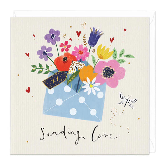 Sending Love floral envelope Card