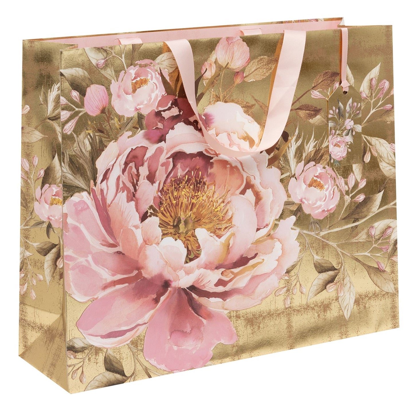 GIFT BAG LANDSCAPE SHOPPER - GILDED PEONY GILDED
