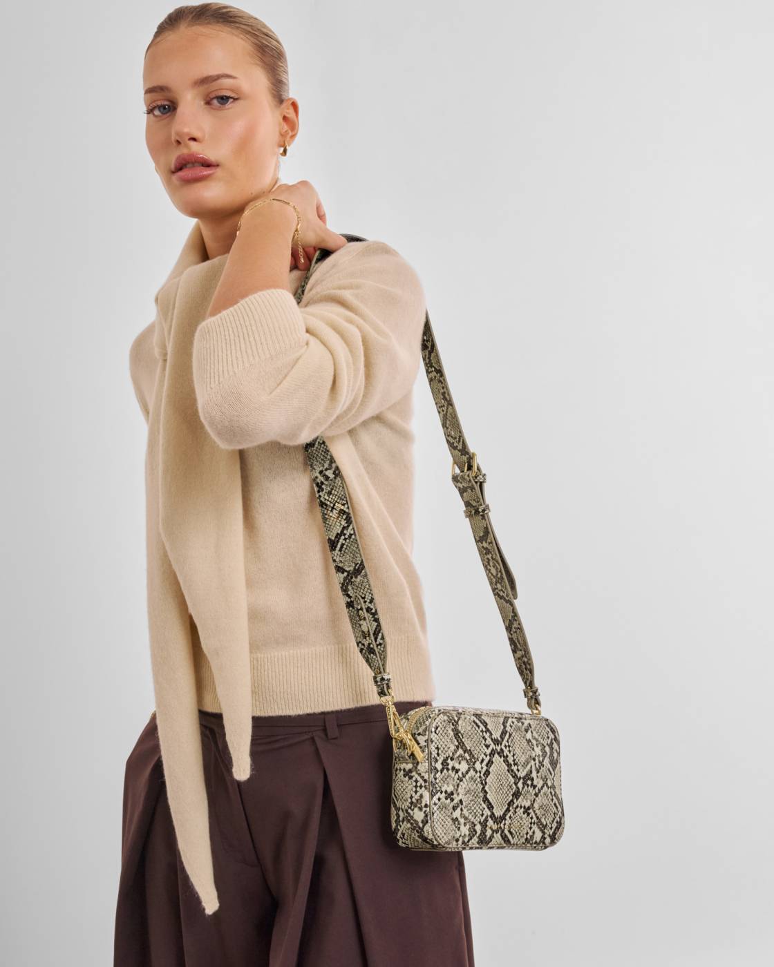 Avery Small Crossbody Bag Faux Snake