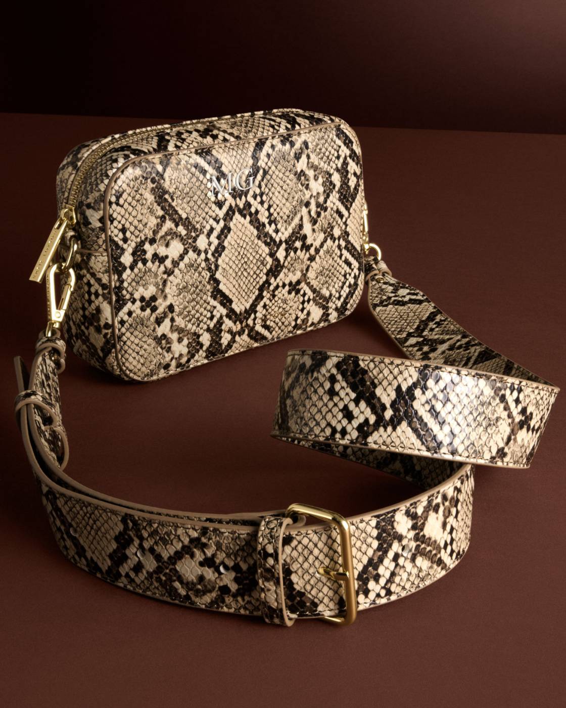 Avery Small Crossbody Bag Faux Snake