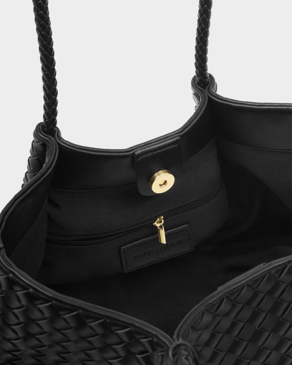 Nova Hand Woven Top Handle Bag Black